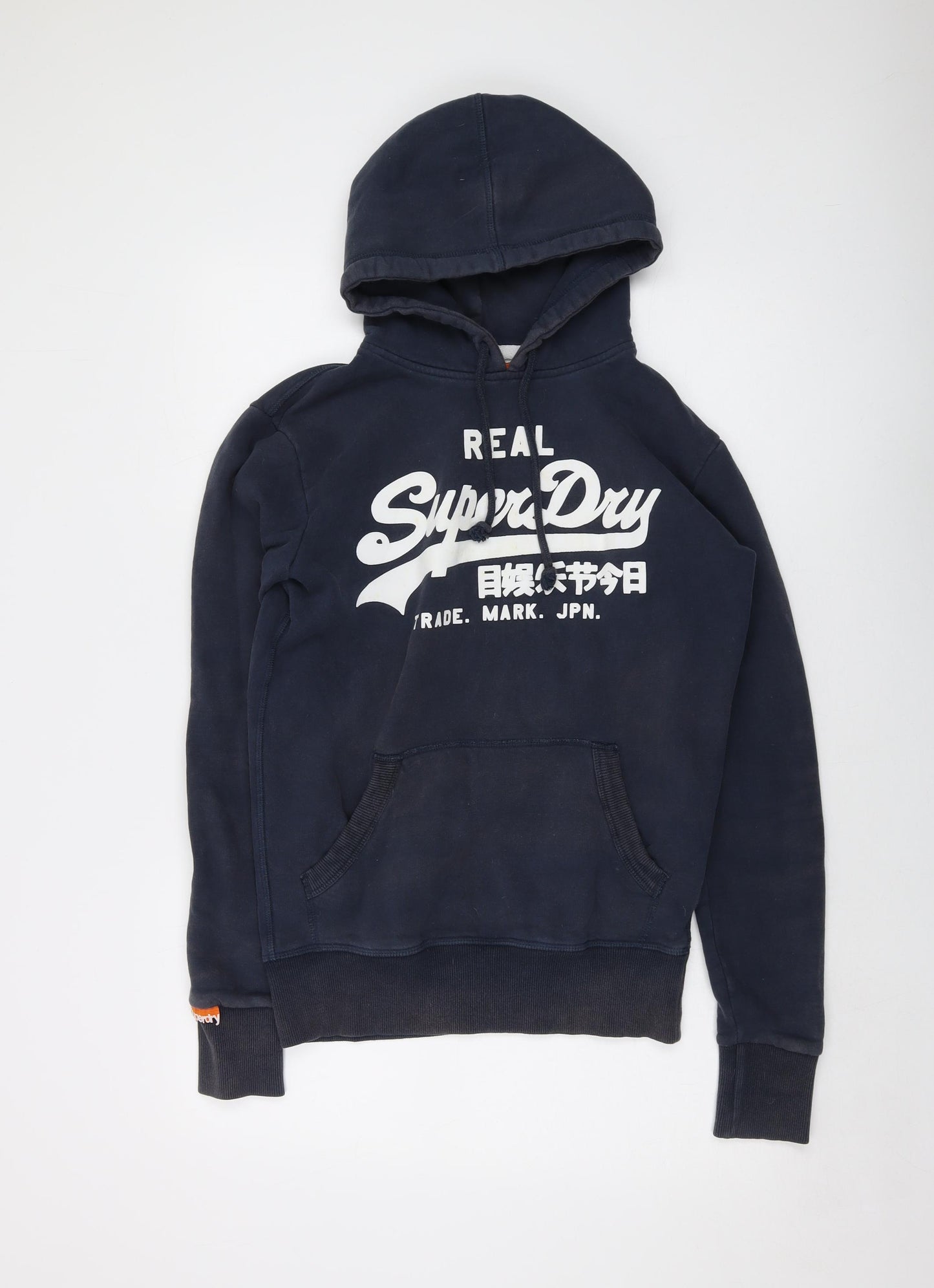 Superdry Mens Blue Cotton Pullover Hoodie Size S