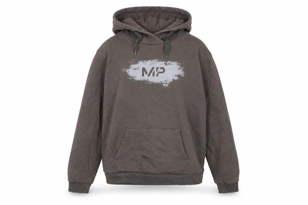Front view of Myprotein women’s brown cotton pullover hoodie, size S, pullover