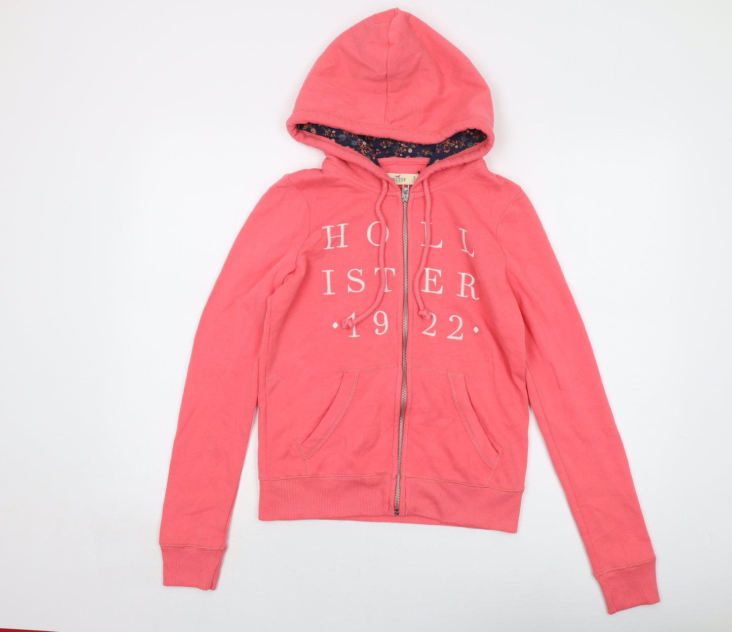 Hollister Womens Pink Cotton Full Zip Hoodie Size S Zip