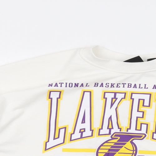 Lakers Womens White Polyester Pullover Sweatshirt Size 6 Pullover