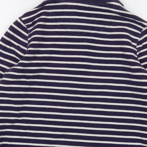 Joules Womens Blue Striped Cotton Pullover Sweatshirt Size 10 Zip