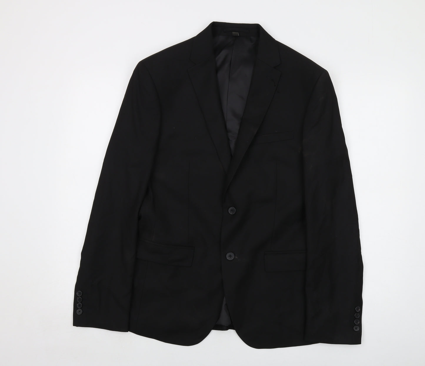 Marks and Spencer Mens Black Polyester Jacket Suit Jacket Size 40 Regular