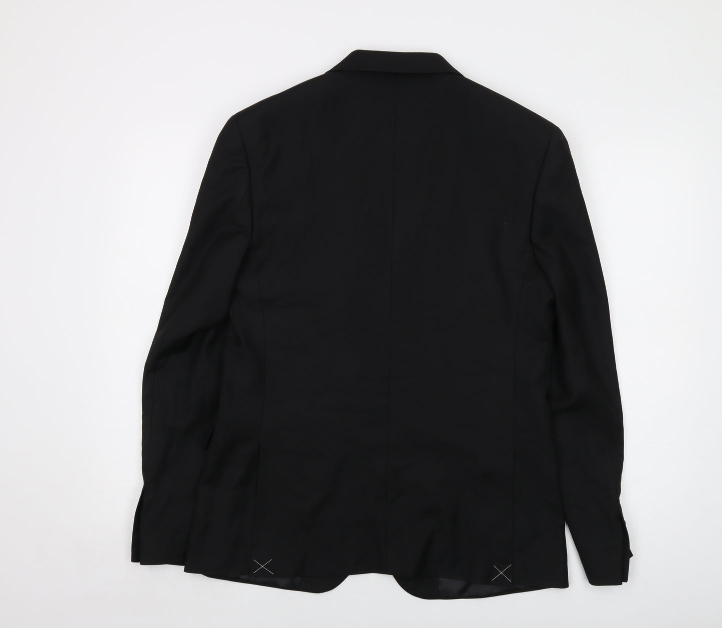 Marks and Spencer Mens Black Polyester Jacket Suit Jacket Size 40 Regular