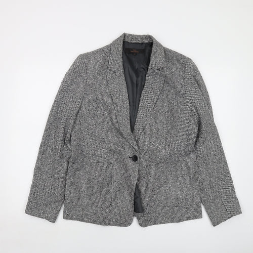 NEXT Womens Grey Jacket Size 16 Button