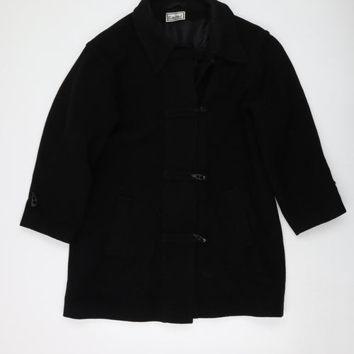 Simone Womens Black Jacket Size 12 Toggle