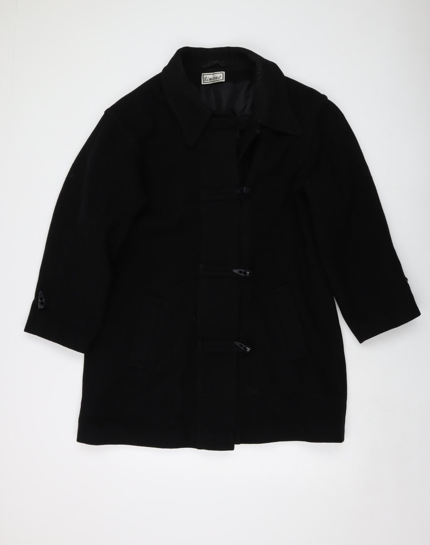 Simone Womens Black Jacket Size 12 Toggle