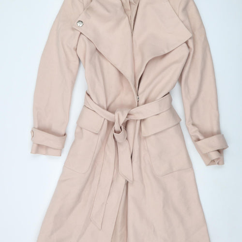 NEXT Womens Pink Overcoat Coat Size 14 Snap