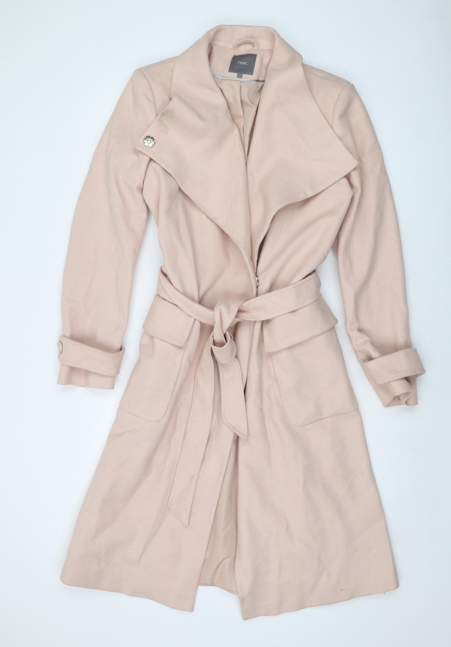 NEXT Womens Pink Overcoat Coat Size 14 Snap