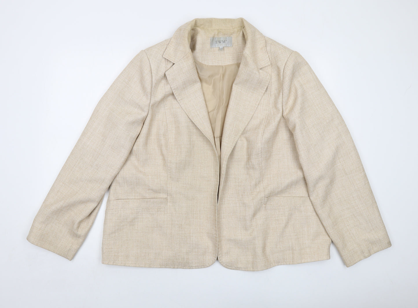 EWM Womens Beige Jacket Size 22