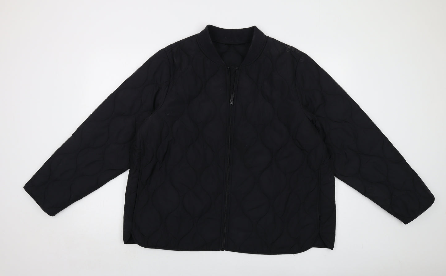 Marks and Spencer Womens Black Quilted Jacket Size 20 Zip