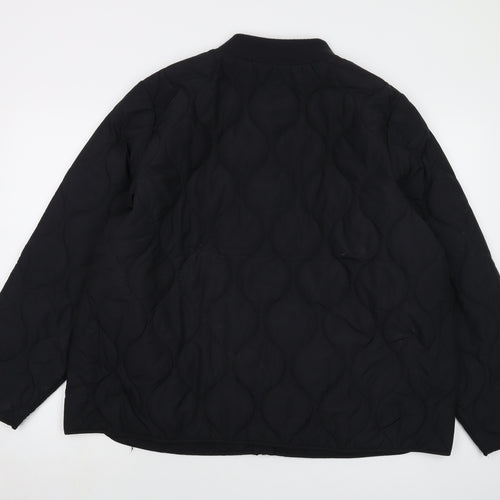 Marks and Spencer Womens Black Quilted Jacket Size 20 Zip