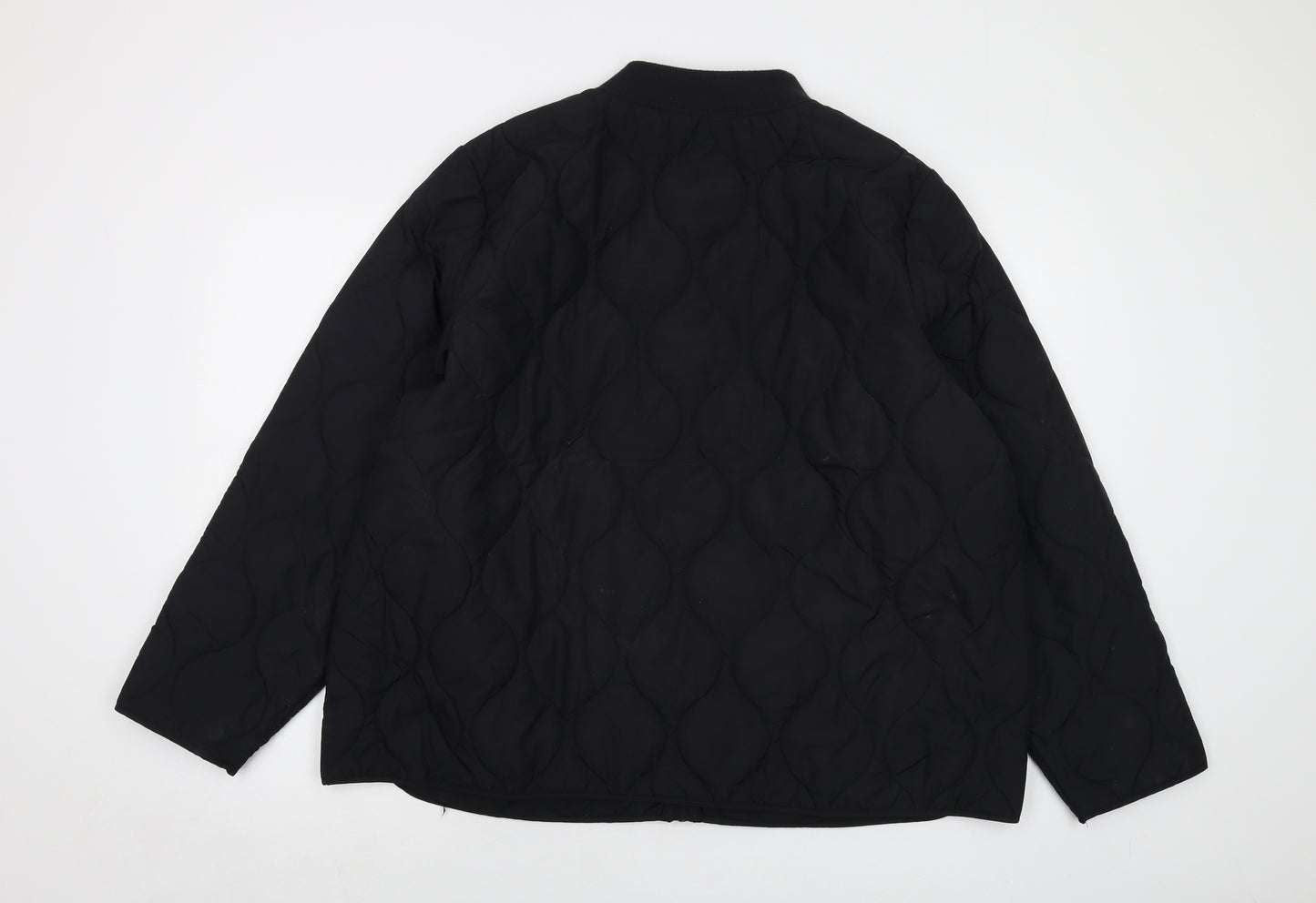 Marks and Spencer Womens Black Quilted Jacket Size 20 Zip