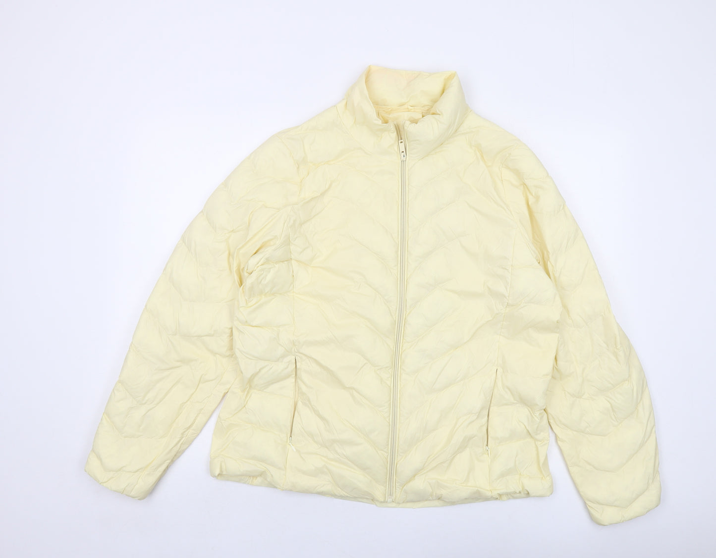 Marks and Spencer Womens Yellow Jacket Size 16 Zip