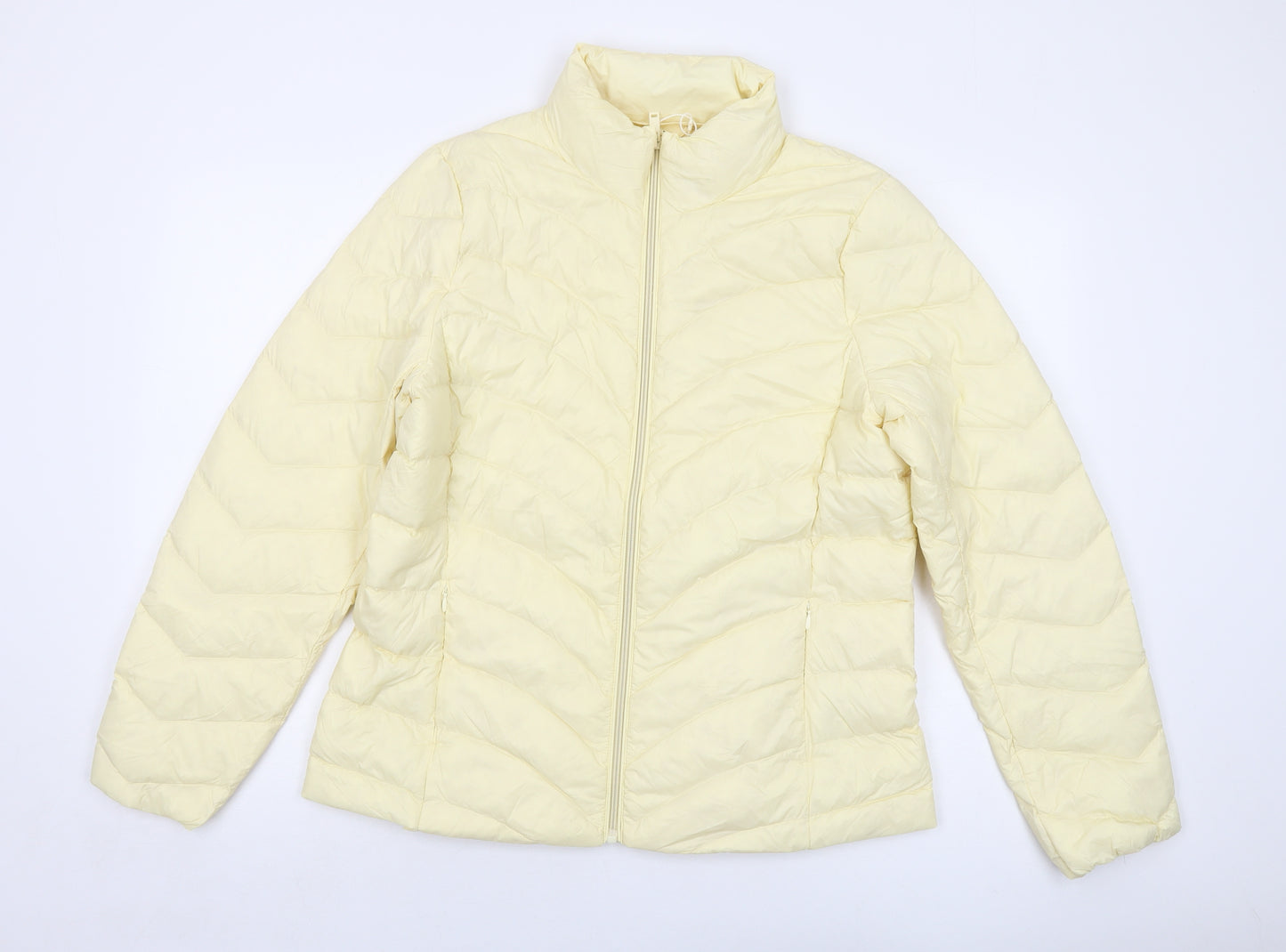 Marks and Spencer Womens Yellow Jacket Size 14 Zip