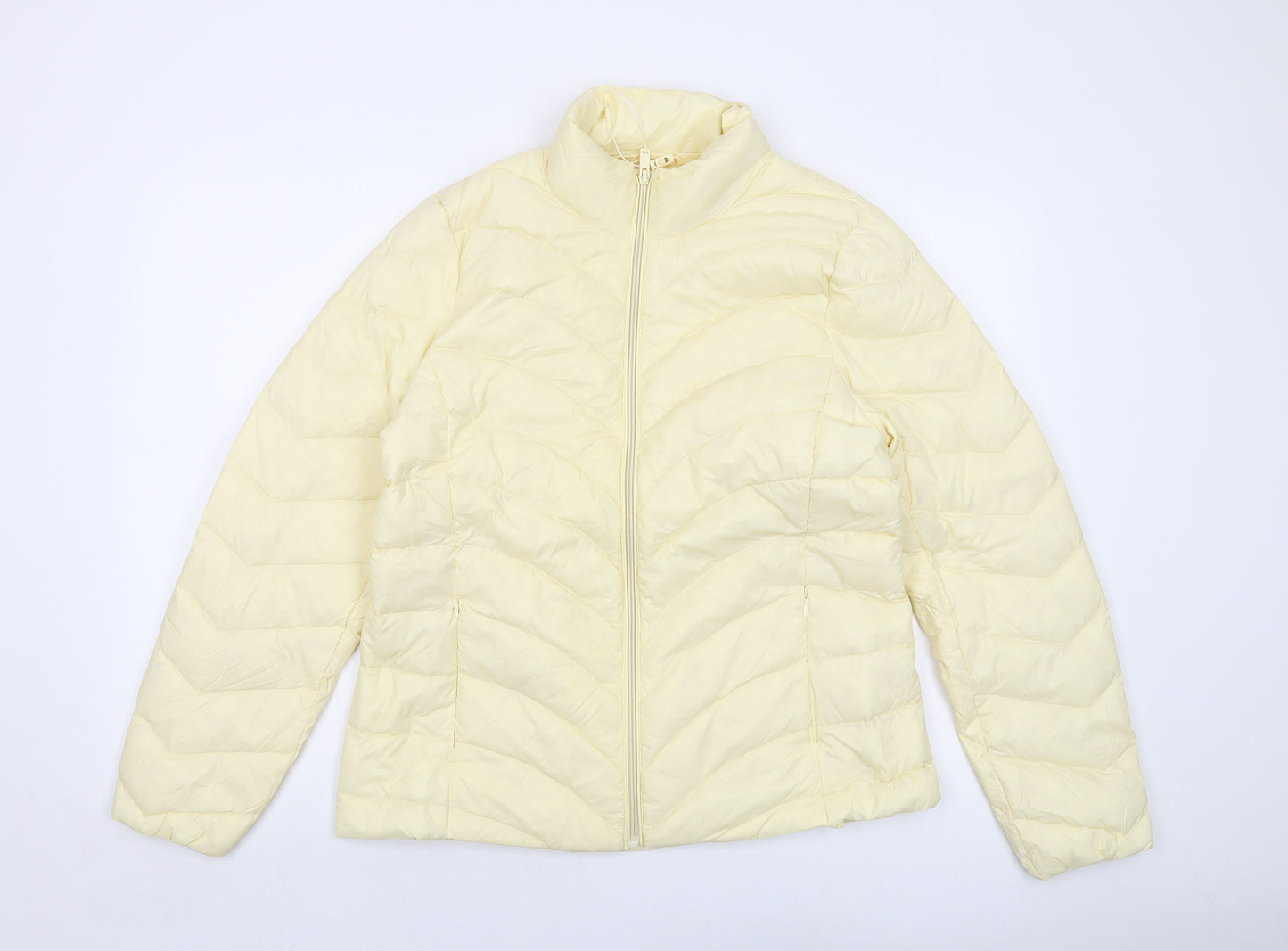 Marks and Spencer Womens Yellow Jacket Size 14 Zip