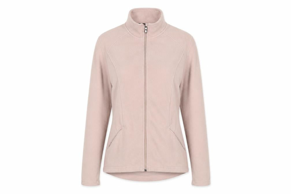 Front view of Marks & Spencer women’s pink jacket, size UK 10, zip