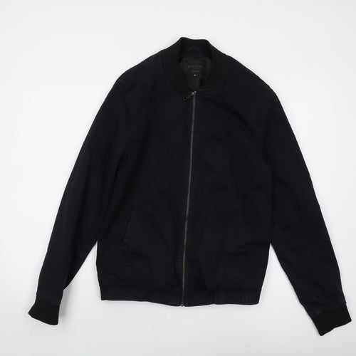 River Island Mens Black Bomber Jacket Jacket Size M Zip