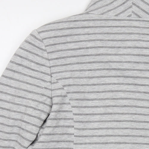 Principles Womens Grey Striped Jacket Size 14 Hook & Eye
