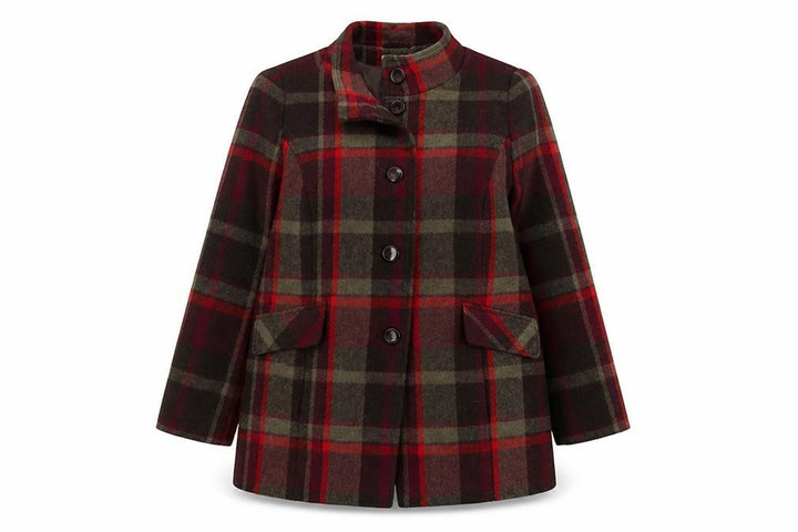 Classic Womens Multicoloured Plaid Overcoat Coat Size 18 Button