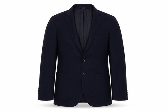 Front view of Marks & Spencer men’s blue polyamide jacket suit jacket, size 38, regular