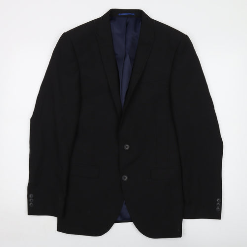 NEXT Mens Black Polyester Jacket Suit Jacket Size 38 Regular