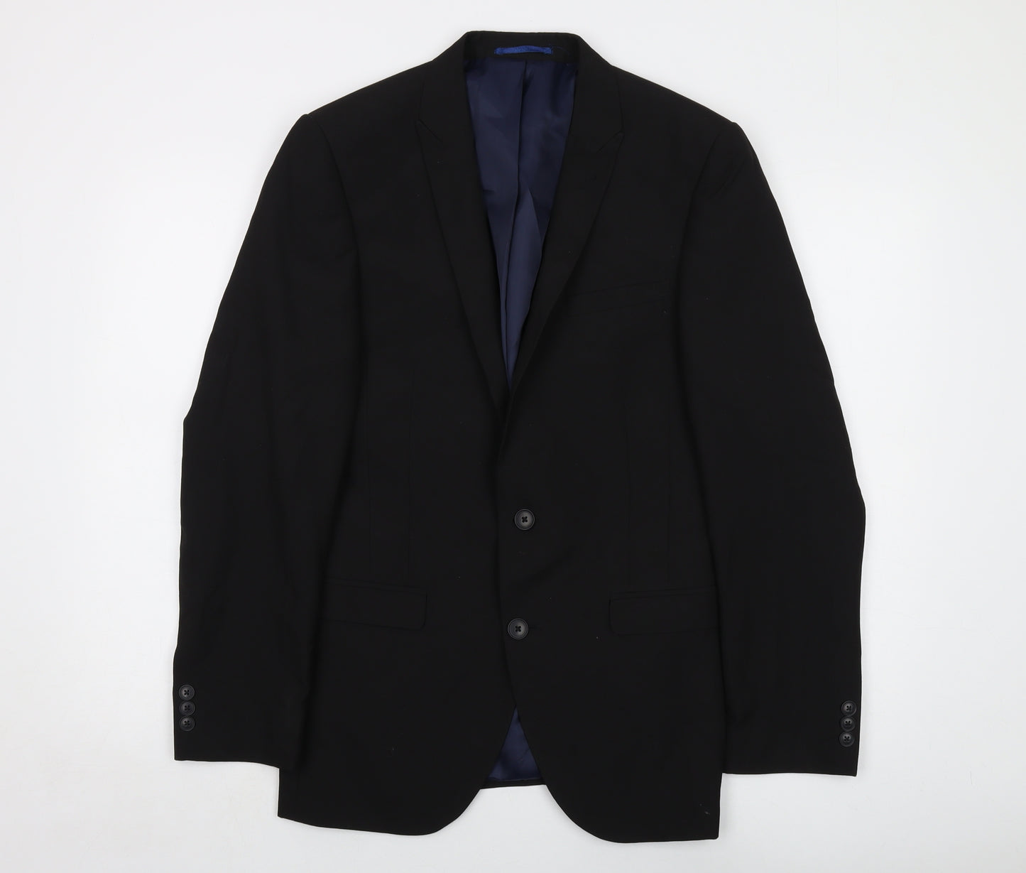 NEXT Mens Black Polyester Jacket Suit Jacket Size 38 Regular