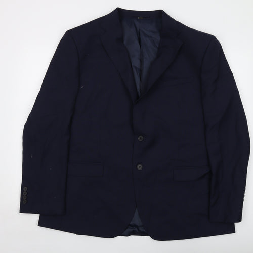 Marks and Spencer Mens Blue Polyester Jacket Suit Jacket Size 46 Regular