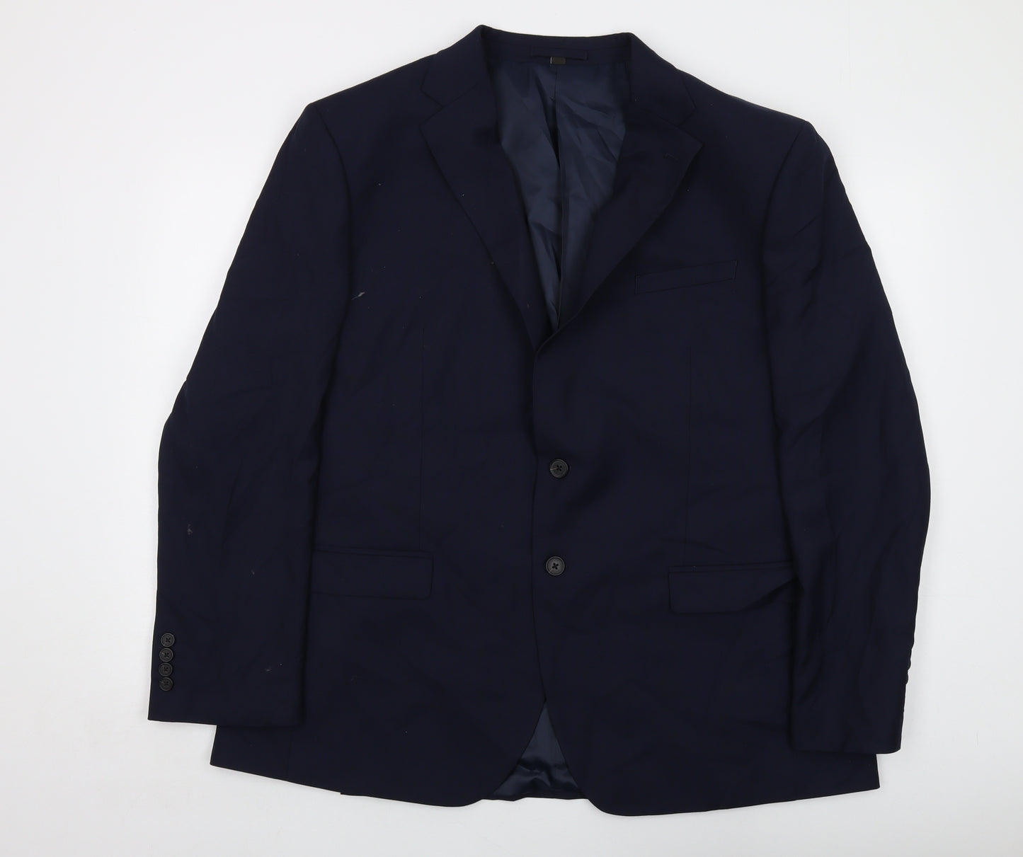 Marks and Spencer Mens Blue Polyester Jacket Suit Jacket Size 46 Regular