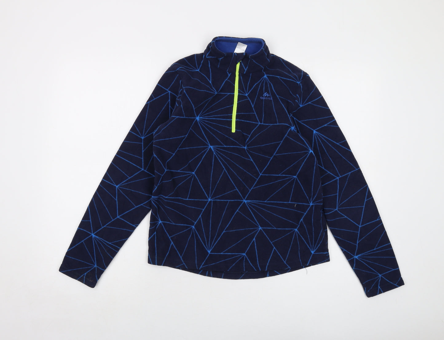 Quechua Boys Blue Geometric Polyester Pullover Sweatshirt Size 12-13 Years Zip