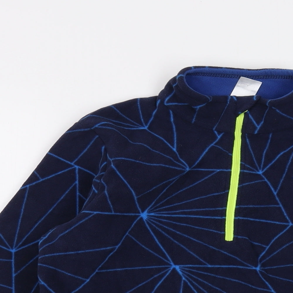 Quechua Boys Blue Geometric Polyester Pullover Sweatshirt Size 12-13 Years Zip