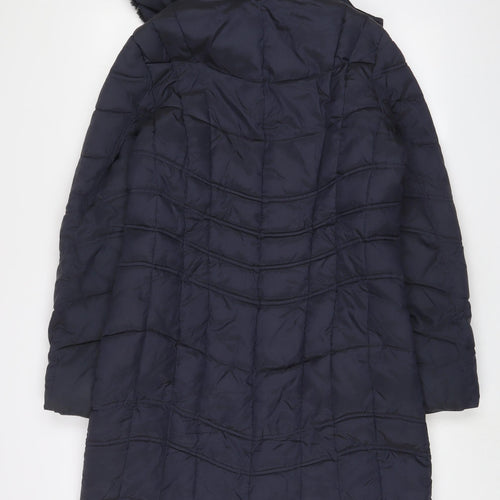 Centigrade Womens Blue Quilted Coat Size S Zip