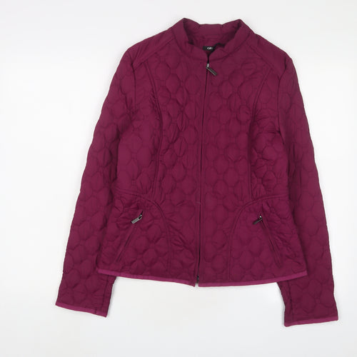 Olsen Womens Purple Quilted Jacket Size 12 Zip