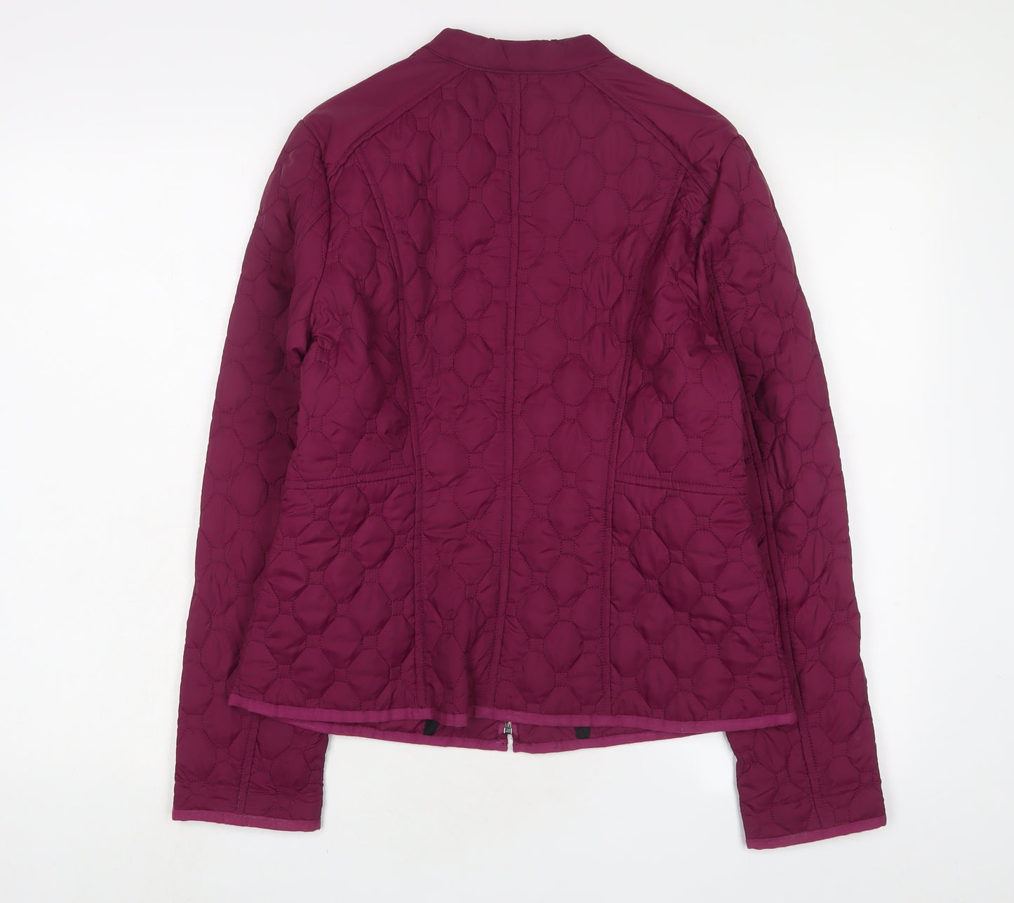 Olsen Womens Purple Quilted Jacket Size 12 Zip