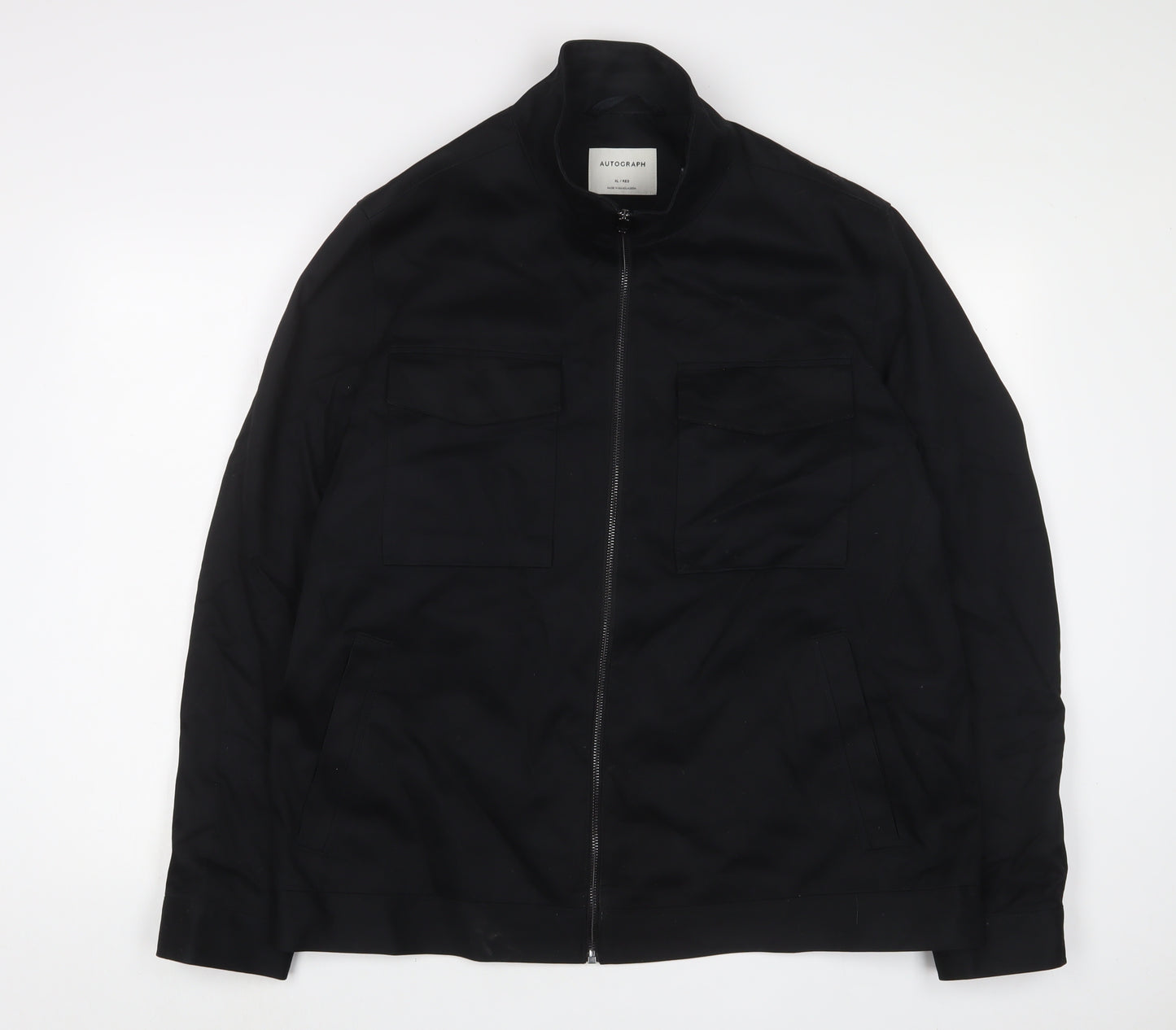 Autograph Mens Black Jacket Size XL Zip