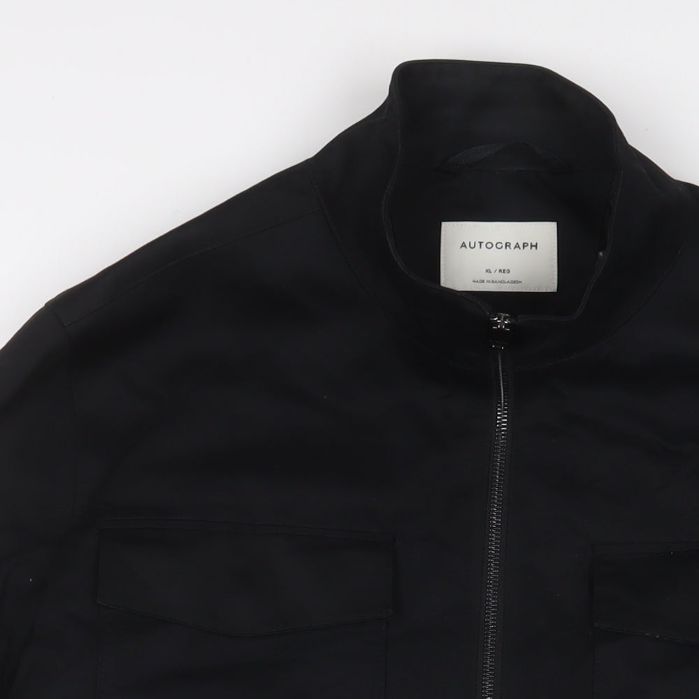 Autograph Mens Black Jacket Size XL Zip