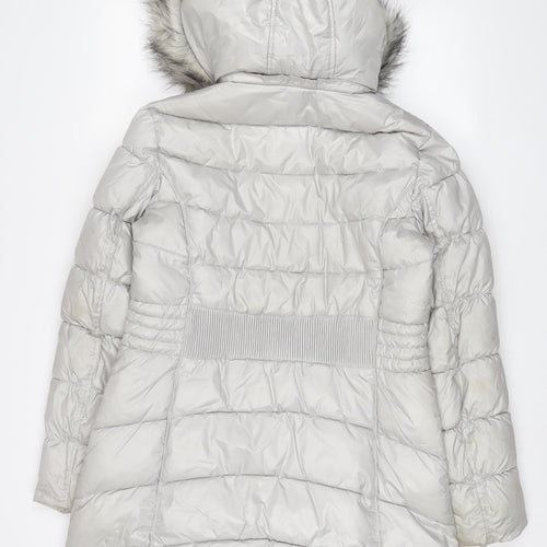 Gallery Womens Grey Quilted Coat Size M Zip