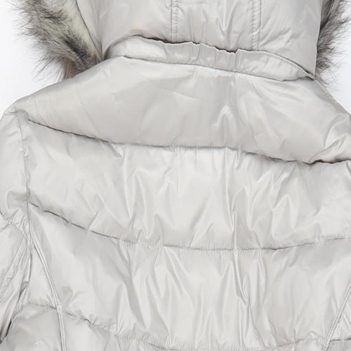 Gallery Womens Grey Quilted Coat Size M Zip