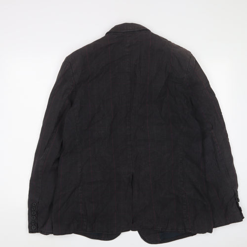 Debenhams Mens Brown Plaid Jacket Blazer Size L Button