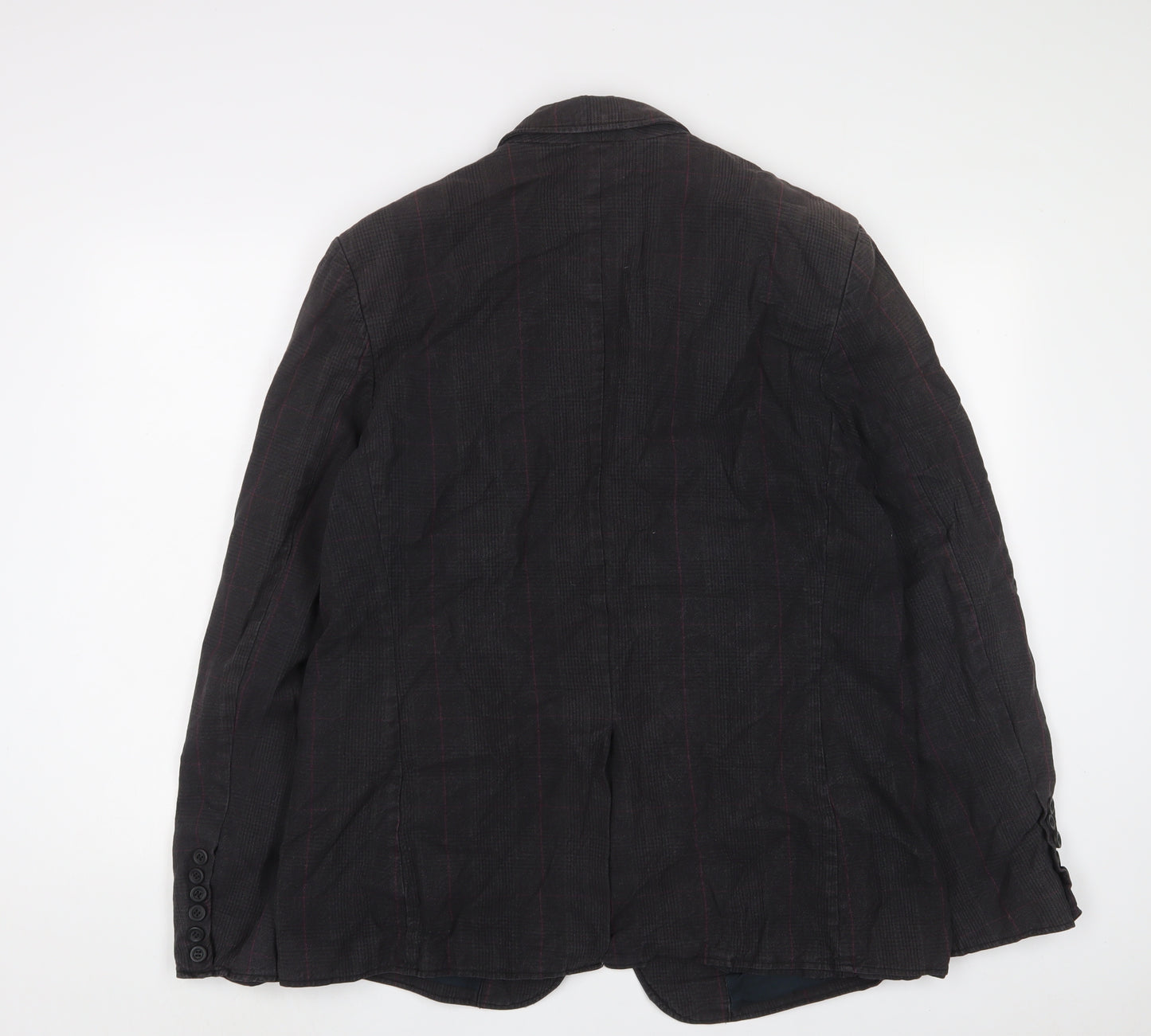 Debenhams Mens Brown Plaid Jacket Blazer Size L Button
