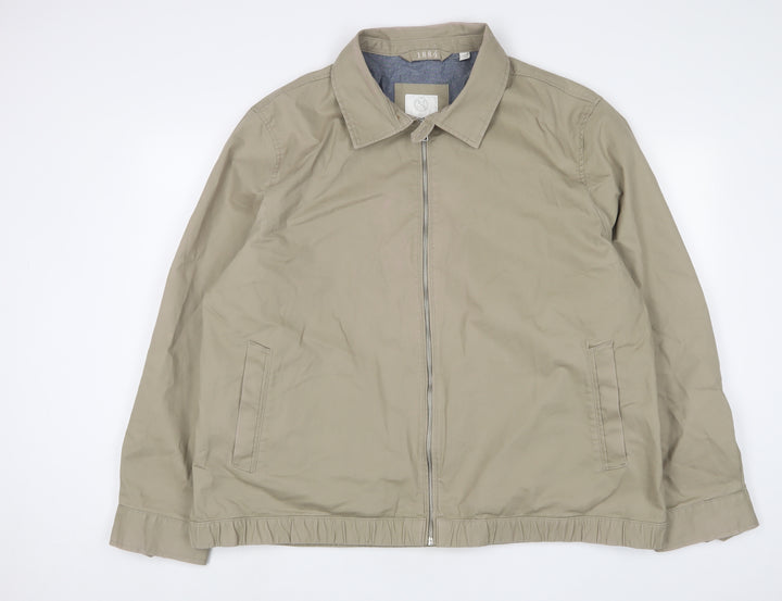 Marks and Spencer Mens Beige Jacket Size 3XL Zip