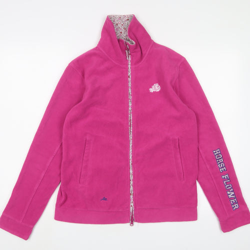 Equi Theme Womens Pink Jacket Size M Zip - Horse Flower