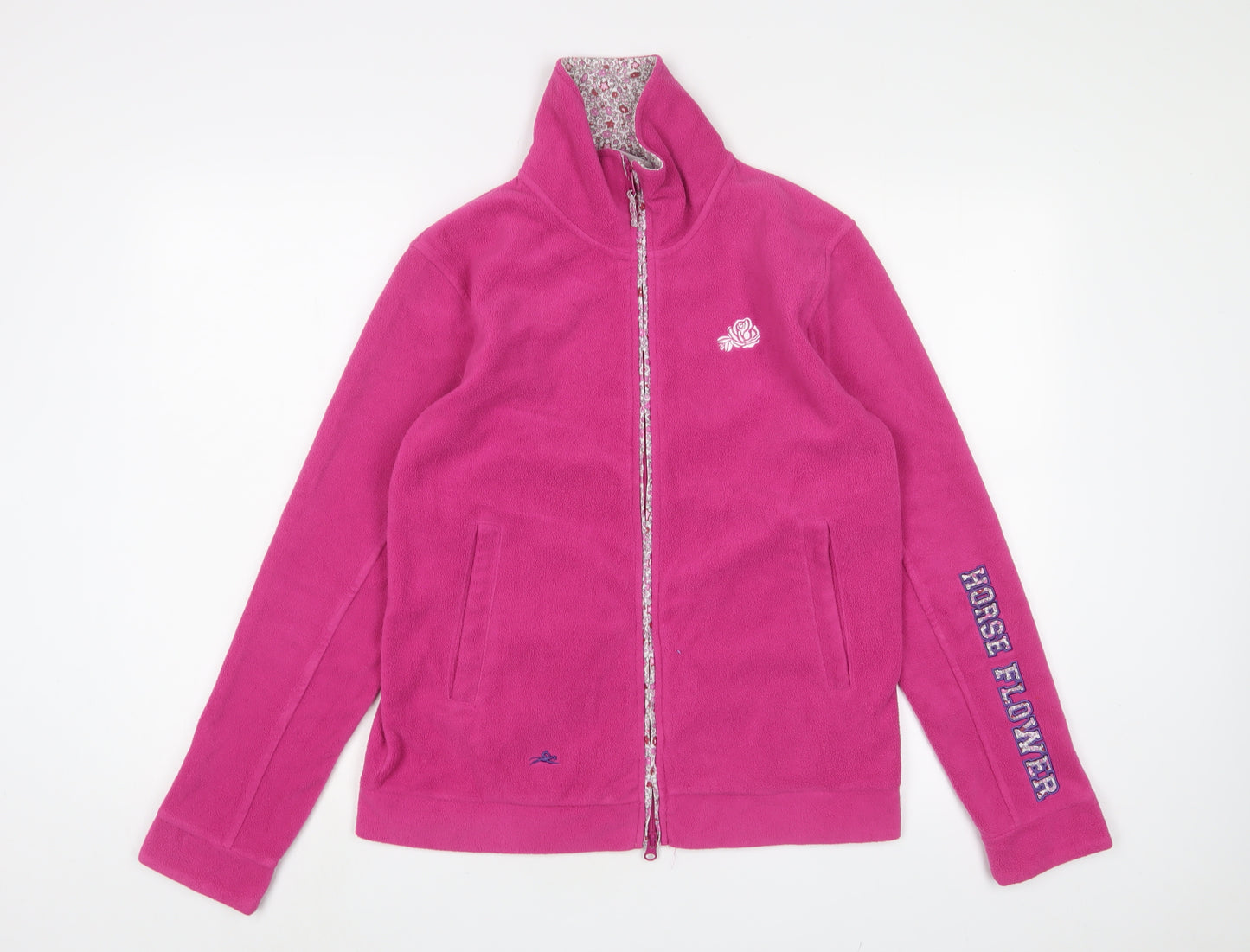 Equi Theme Womens Pink Jacket Size M Zip - Horse Flower