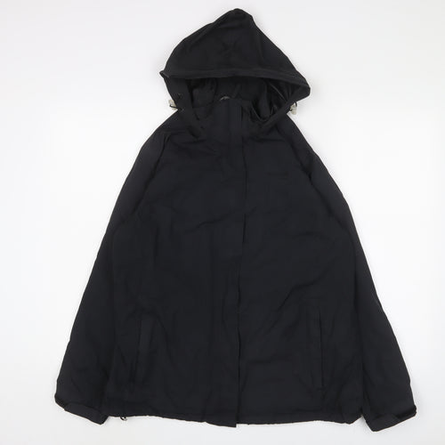 Regatta Womens Black Rain Coat Coat Size 14 Zip - Logo, Embroidered