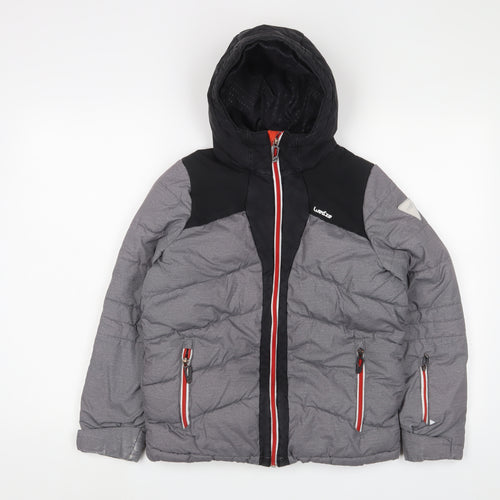 DECATHLON Boys Grey Basic Coat Coat Size 10 Years Zip