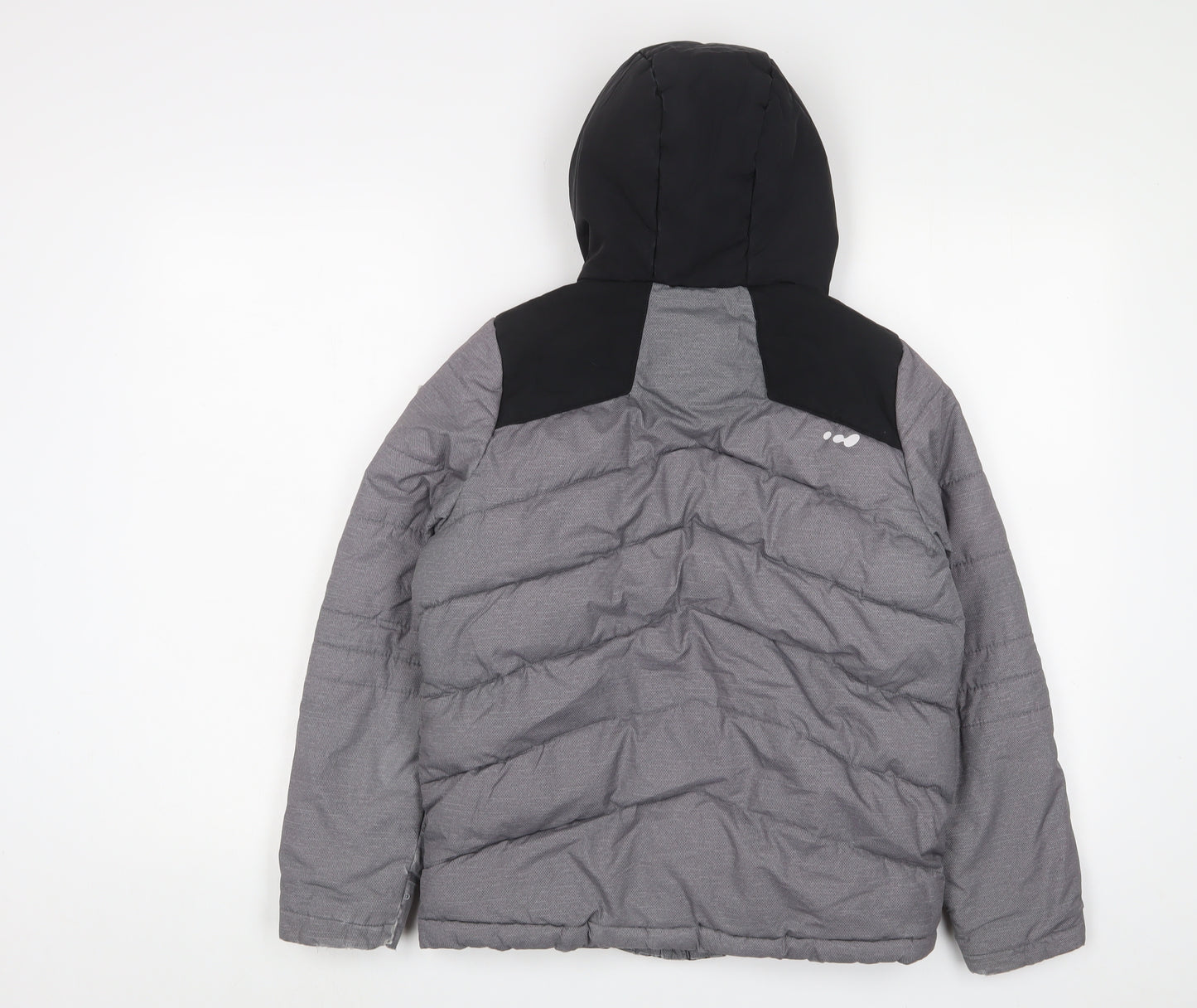 DECATHLON Boys Grey Basic Coat Coat Size 10 Years Zip