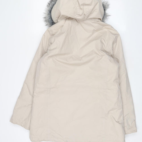 Atlas Womens Beige Parka Coat Size 8 Zip