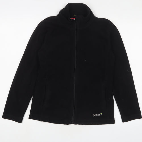 Gelert Womens Black Jacket Size 10 Zip - Logo, Embroidered