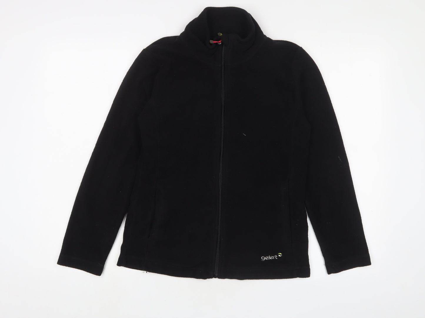 Gelert Womens Black Jacket Size 10 Zip - Logo, Embroidered