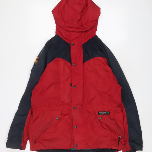 Paramo Mens Red Jacket Coat Size S Zip - Logo, Embroidered