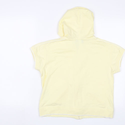 Reebok Womens Yellow Cotton Full Zip Hoodie Size 16 Zip - Logo, Embroidered